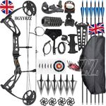 320FPS 70lb Compound Bow Carbon Arrows Speed Sight Release Archery Set  Hunting 