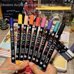 120 Colors Acrylic Paint Markers Dual Tip Fine Brush Pens Acrylic Paint Art Use