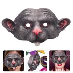 Reusable Eva Rat Mask Dark Grey Lifelike Animal Cosplay Accessory for Party