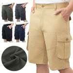 UK Men's Cotton Cargo Shorts Multiple Pockets Work Shorts Outdoor Hiking Casual