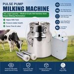 Cow Milking Machine Electric 14L Cattle Milker Piston Vacuum Pump 220V UK Plug