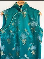 Stunning Hand-sewn Bespoke 100% Silk Chinese Qipao Dress & Matching Jacket Set