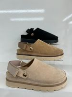 LADIES PLATFORM STRAPPY CLOGS WOMENS SLIP ON WARM FAUX FUR SLIPPERS SHOES BOOTS