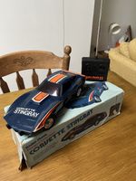 Rare Radio Shack Radio Controlled Corvette Stingray, Blue with Red stripe 1980’s