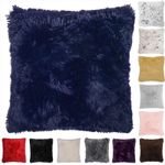 x 4 Cushion Covers Faux Fur Super Soft Cuddly 43x43cm Long Pile