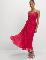 Marks & Spencer Womens A line Midi Dress in Raspberry - M&S
