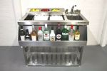 1 metre stainless steel cocktail bar unit with insulated ice well and bar sink