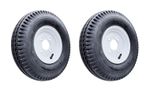 WHITE 4.80/4.00-8 400x8 Car Trailer Wheels & Tyres 4 Ply 8" Rim 4" PCD 480/400 8