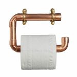 Solid Copper Pipe Wall Mounted Toilet Roll Holder | Industrial Pipe Style