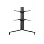 2 Tier Aluminium Keyboard Stand-Portable Double Tier Synth Stand with Curved Arm