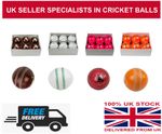 Cricket Balls Red White Orange Pink 4 Piece Hand Stitched Female / Ladies 5 oz 
