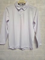 Castore Junior Medium Kids Long Sleeve Cricket Polo Shirt White JM 10-11 Years