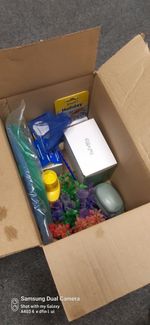 Box Of Various Items For Fresh Water Fish Tank 