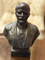Vintage USSR Mytishchi Aluminum Bust Vladimir Lenin Sculptor Faidysh Soviet Art