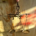 Vintage Brass Decorative Apothecary Scales Justice Balance Beam Pan Ornament