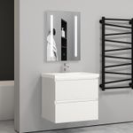 500 600mm Bathroom Vanity Unit Basin Sink Storage Wall Hung Cabinet Matt White