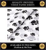 Paw Prints - Pets Puppy Dog Cat White Birthday Gift Wrapping Tissue Paper Sheets