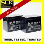 2 x 12v 75AH MOBILITY SCOOTER WHEELCHAIR BATTERIES - AS 70AH 72AMP 73AMP 80AMP