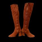 Original 1960's BIBA Canvas Knee Length Boots  Size 4.5 - Marked - Vintage 60s