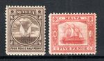 Malta 1899-1901 4 1/2d Gozo Fishing Boat and 5d Galley  SG 32-33 MH