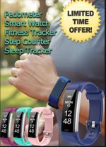 (40% Off-Last 5) Blue Fitness Tracker Watch Battery Pedometer Step Counter&Sleep