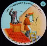 Glass Magic Lantern Slide CHIMNEY SWEEP & WHITEWASHER NO5 C1890 VICTORIAN TALE