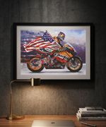 Nicky Hayden Kentucky Kid MotoGP A3 print from painting by Greg Tillett poster