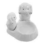 Ceramic Dog Figurine Candle Holder White for Home Tabletop Centerpiece Decor