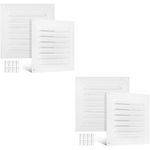4Pcs White Stainless Steel Wall Vent Covers Durable Air Return Grilles