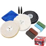 Neilsen 11pc Aluminium Alloy Brass Steel Bench Grinder Metal Polishing Kit 6"
