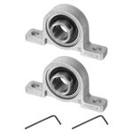 2pcs KP002 Pillow Block Bearings 15mm Bore Bearing Units Zinc Alloy, P6(ABEC3)