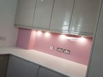 1no Black Painted Splashback - 898mm x 806mm - Toughened - 6mm Thick