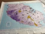 Part of Malta sheet 2 purple contours 1949 Map Valletta Rabat Lots of Airfields