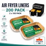 200x Air Fryer Paper Liners Disposable Non Stick Baking Parchment for Air fryer