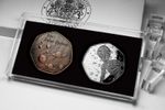 OUR SOLAR SYSTEM & AREA 51 Silver & Bronze Commemorative Coins & Case. Alien
