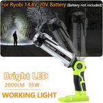 35W LED Work Light for Ryobi ONE+ 14.4V-18V Li-ion Ni-Cd Ni-Mh Battery P107 P108