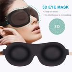 Eye Mask 3D Luxury Black Reusable Relaxing Night Travel Sleep Sleeping Blackout 
