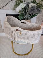 Made To Order- Crochet Moses Basket with mattress 5-6 weeks delivery NOT STAND