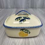 Vintage Poole Pottery Hand Painted Citrus Fruit Lidded Butter Dish PK
