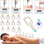 12PCS Vacuum Cupping Set Massage Therapy Cups Suction Health Acupuncture UK