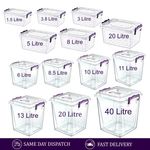Clear Storage Box with Lid Stackable Container Home Office Kitchen Pantry Boxes