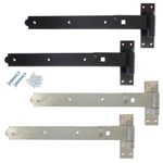 24" 600mm Heavy Duty Hook and Band Gate Hinges Garden Shed Galvanised or Black