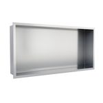 Wall Niche Inset 600x300mm Brushed Silver Shower Bathroom Recessed Storage Unit