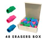 48 x Pencil Top Erasers Rubbers Angled Tips Assorted Good Value Pencil Toppers