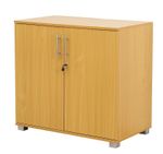 Beech Wood Storage Cabinet 2 Door Lockable Filing Cupboard Tool Shoe