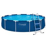 10Ft Large Swimming Pool Steel Frame Above Ground Outdoor & 33" Pool Ladder