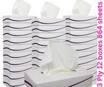 3ply Soft Facial Tissues - Pack Of 12 Tissue Boxes - 72 Per Box - 864 Total