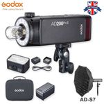 GODOX AD200Pro II TTL Pocket Flash Strobe Light with AD-S7 Grid Softbox