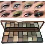 16 Color Green Pearl Eyeshadow Makeup Palette Waterproof Lasting Diamond Shimmer