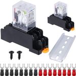 Electromagnetic Power Relay, DC 12V 10A 8 Pins 2NO 2NC 2DPT Coil Relay - 2Pack,w